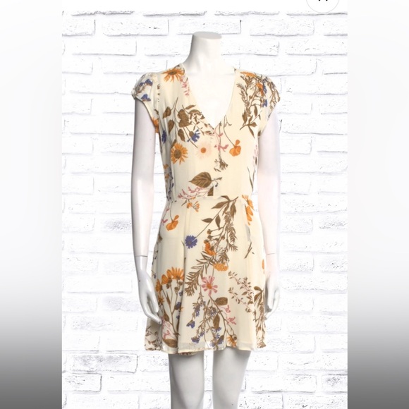 Reformation 'Deven' Floral Print Mini Dress - Picture 1 of 4